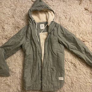 Faux fur-lined utility hooded jacket
